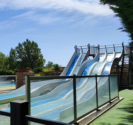 Water slide at the water park on our 4-star campsite, Le Chêne Vert, near Gaillac